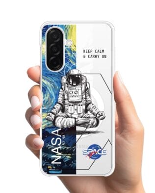 Etui do Samsung Galaxy A26 5G z MagSafe przeźroczyste, silikonowe Flexi, Keep Calm in Cosmos