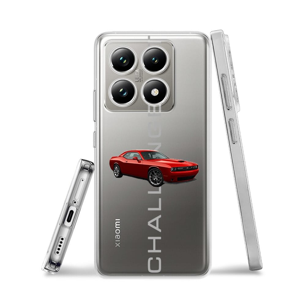 Etui do Xiaomi 14T przeźroczyste, silikonowe Flexi, Szybkie Auta, czerwony Challenger GT - obrazek 3