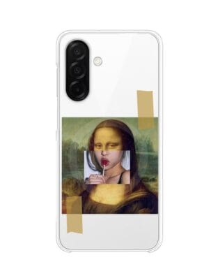 Etui do Samsung Galaxy A26 5G z MagSafe przeźroczyste, silikonowe Flexi, Mona Lisa z lizakiem
