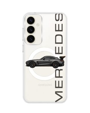 Etui do Samsung Galaxy S23 FE 5G z MagSafe przeźroczyste, silikonowe Flexi, Szybkie Auta, Stalowe AMG-GT