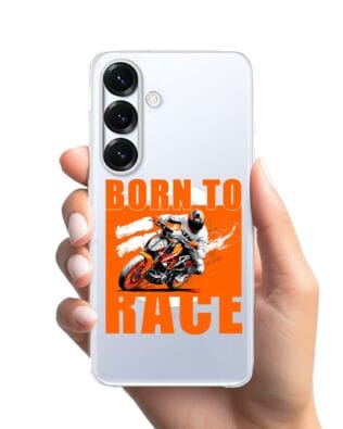 Etui do Samsung Galaxy S25 z MagSafe przeźroczyste, silikonowe Flexi, Bikers, Ścigacz