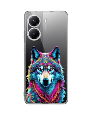 Etui do Xiaomi POCO X7 Pro przeźroczyste, silikonowe Flexi, Dzika Mandala, Wilk