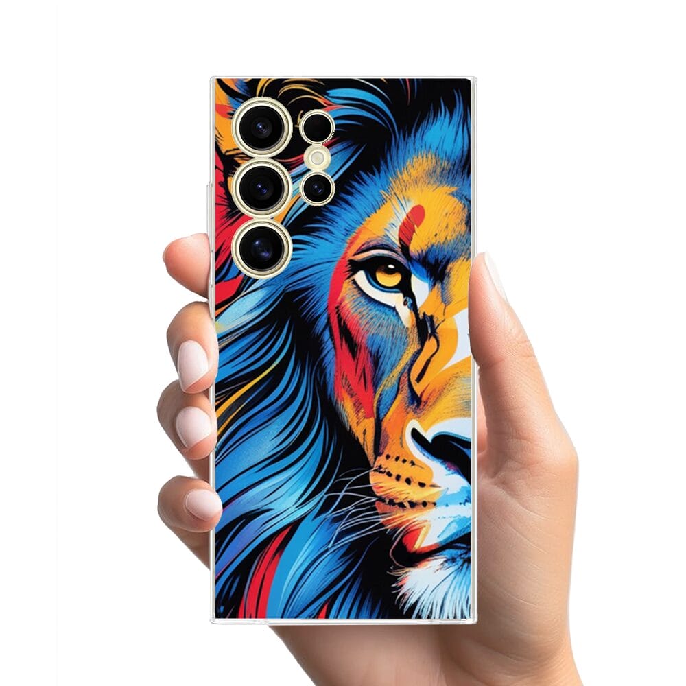 Etui do Samsung Galaxy S24 Ultra przeźroczyste, silikonowe Flexi, Dzika Mandala, Lwie spojrzenie - obrazek 2