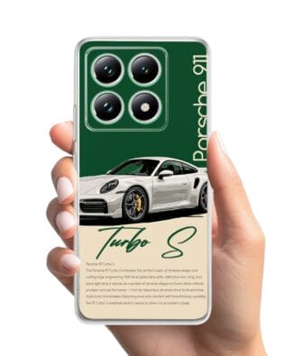 Etui do Xiaomi 14T przeźroczyste, silikonowe Flexi, Szybkie Auta, Elegancja 911