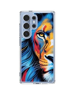 Etui do Samsung Galaxy S25 Ultra z MagSafe przeźroczyste, silikonowe Flexi, Dzika Mandala, Lwie spojrzenie