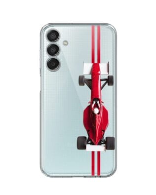 Etui do Samsung Galaxy M15 5G przeźroczyste, silikonowe Flexi, Szybkie Auta, czerwone F1