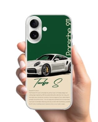 Etui do iPhone 16 Plus przeźroczyste, silikonowe Flexi, Szybkie Auta, Elegancja 911