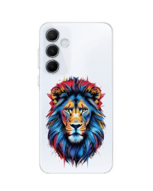 Etui do Samsung Galaxy M35 5G przeźroczyste, silikonowe Flexi, Dzika Mandala, Lew