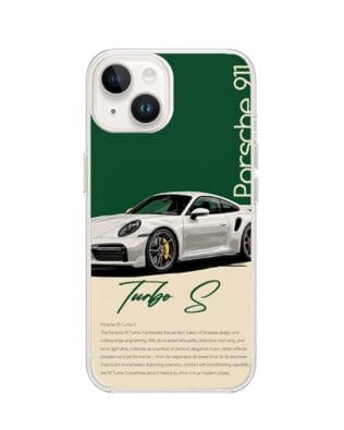 Etui do iPhone 14 przeźroczyste, silikonowe Flexi, Szybkie Auta, Elegancja 911