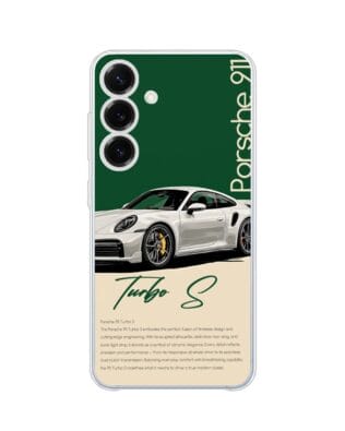 Etui do Samsung Galaxy S25 przeźroczyste, silikonowe Flexi, Szybkie Auta, Elegancja 911