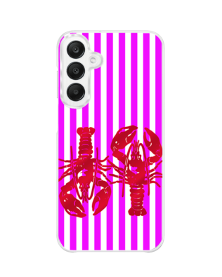 Etui do Samsung Galaxy A25 5G z MagSafe przeźroczyste, silikonowe Flexi, kraby z różowymi paskami