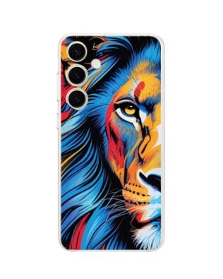 Etui do Samsung Galaxy S24 przeźroczyste, silikonowe Flexi, Dzika Mandala, Lwie spojrzenie
