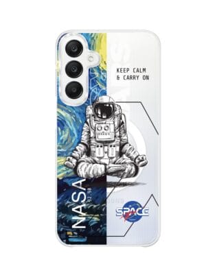 Etui do Samsung Galaxy A25 5G z MagSafe przeźroczyste, silikonowe Flexi, Keep Calm in Cosmos