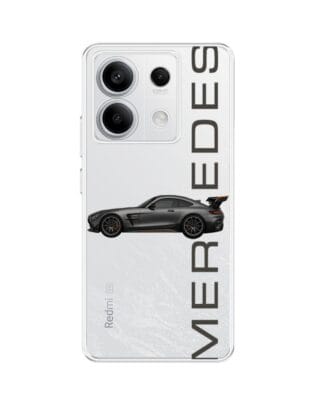 Etui do Xiaomi Redmi Note 13 Pro 5G przeźroczyste, silikonowe Flexi, Szybkie Auta, Stalowe AMG-GT