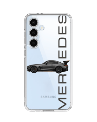 Etui do Samsung Galaxy S24 FE przeźroczyste, silikonowe Flexi, Szybkie Auta, Stalowe AMG-GT