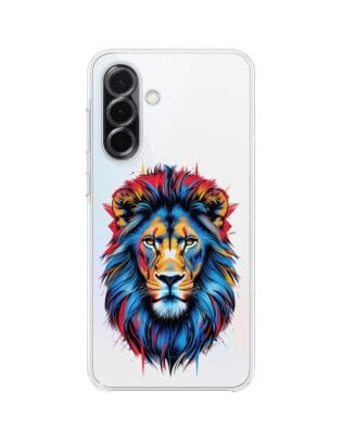 Etui do Samsung Galaxy A36 5G przeźroczyste, silikonowe Flexi, Dzika Mandala, Lew