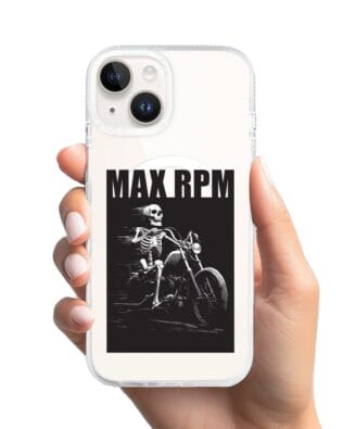 Etui do iPhone 13 z MagSafe przeźroczyste, silikonowe Flexi, Bikers, Ghost Rider