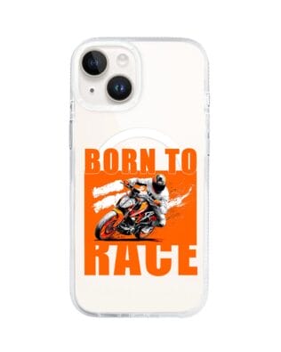 Etui do iPhone 14 z MagSafe przeźroczyste, silikonowe Flexi, Bikers, Ścigacz