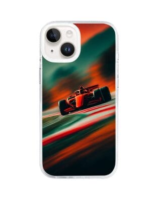 Etui do iPhone 13 z MagSafe przeźroczyste, silikonowe Flexi, Szybkie Auta, Wyścig F1