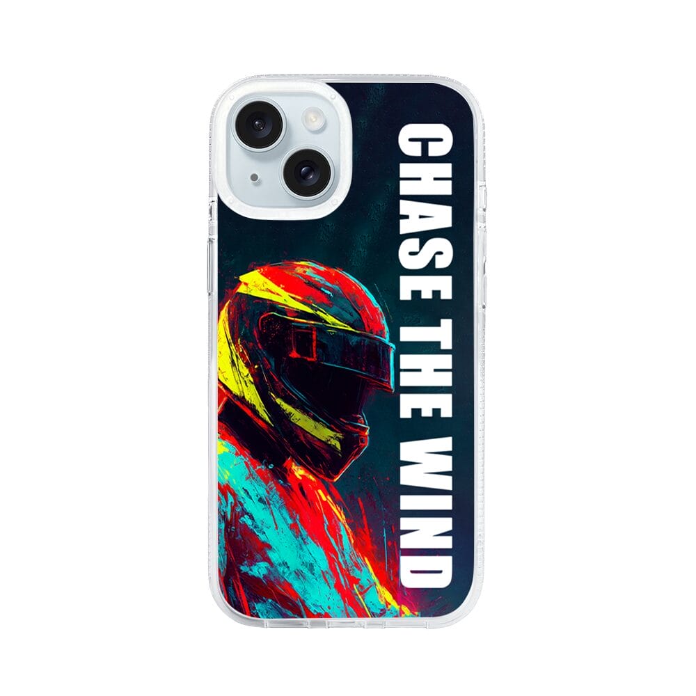 Etui do iPhone 15 z MagSafe przeźroczyste, silikonowe Flexi, Bikers, Chase The Wind