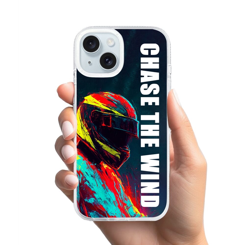 Etui do iPhone 15 z MagSafe przeźroczyste, silikonowe Flexi, Bikers, Chase The Wind - obrazek 2