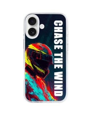 Etui do iPhone 16 z MagSafe przeźroczyste, silikonowe Flexi, Bikers, Chase The Wind