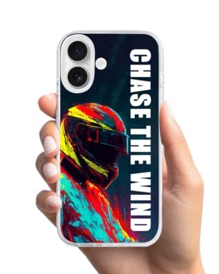 Etui do iPhone 16 z MagSafe przeźroczyste, silikonowe Flexi, Bikers, Chase The Wind