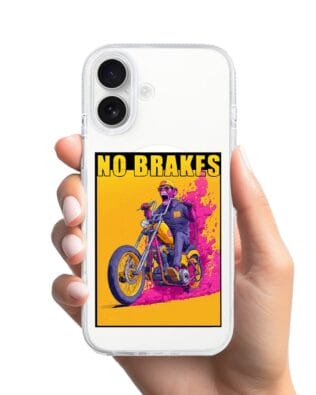 Etui do iPhone 16 z MagSafe przeźroczyste, silikonowe Flexi, Bikers, Motocyklem przez świat