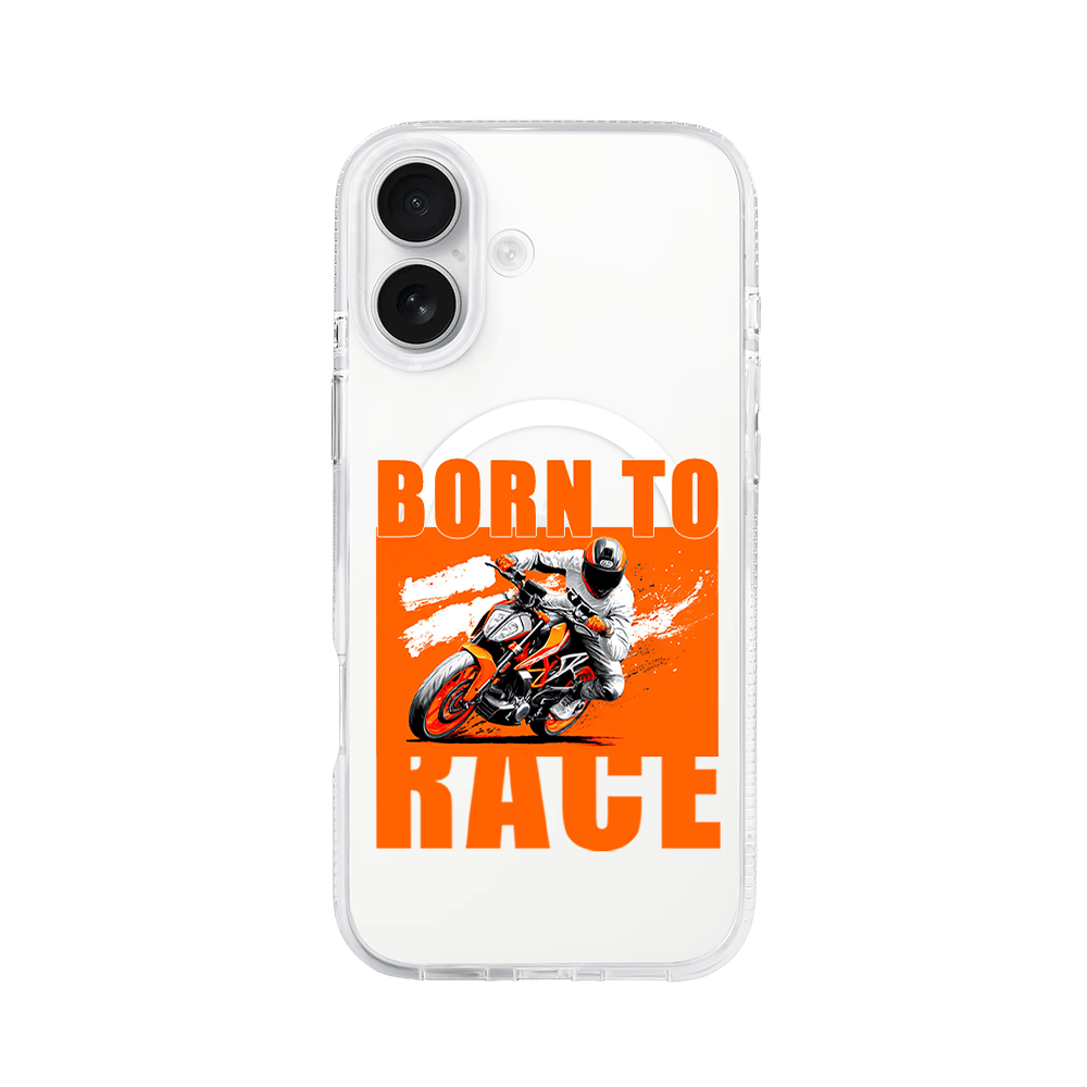 Etui do iPhone 16 z MagSafe przeźroczyste, silikonowe Flexi, Bikers, Ścigacz