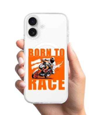 Etui do iPhone 16 z MagSafe przeźroczyste, silikonowe Flexi, Bikers, Ścigacz