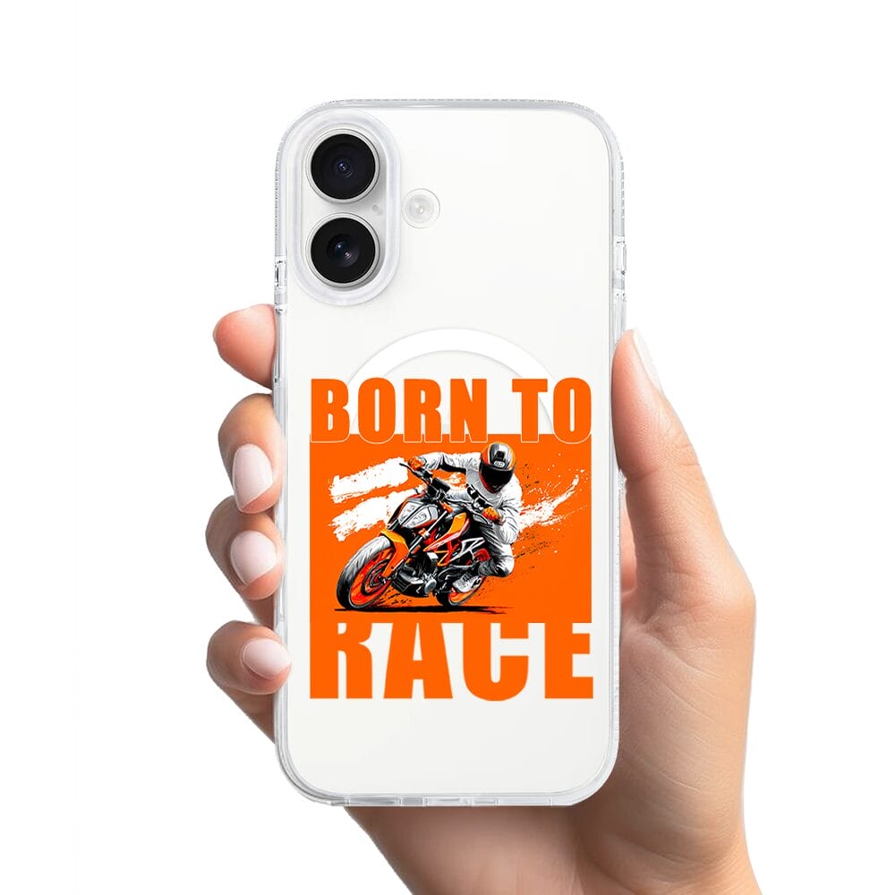 Etui do iPhone 16 z MagSafe przeźroczyste, silikonowe Flexi, Bikers, Ścigacz - obrazek 2