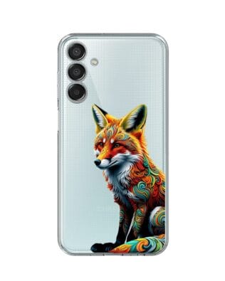 Etui do Samsung Galaxy M15 5G przeźroczyste, silikonowe Flexi, Dzika Mandala, Lis