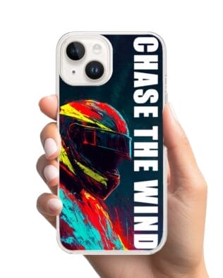 Etui do iPhone 14 Plus z MagSafe przeźroczyste, silikonowe Flexi, Bikers, Chase The Wind