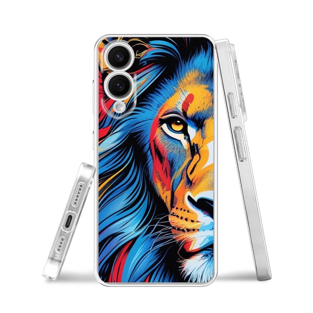Etui do Samsung Galaxy S25 Edge przeźroczyste, silikonowe Flexi, Dzika Mandala, Lwie spojrzenie - obrazek 3
