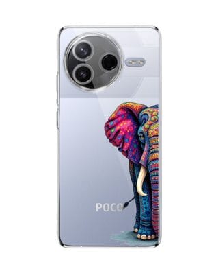 Etui do Xiaomi POCO F7 Pro przeźroczyste, silikonowe Flexi, Dzika Mandala, Słoń