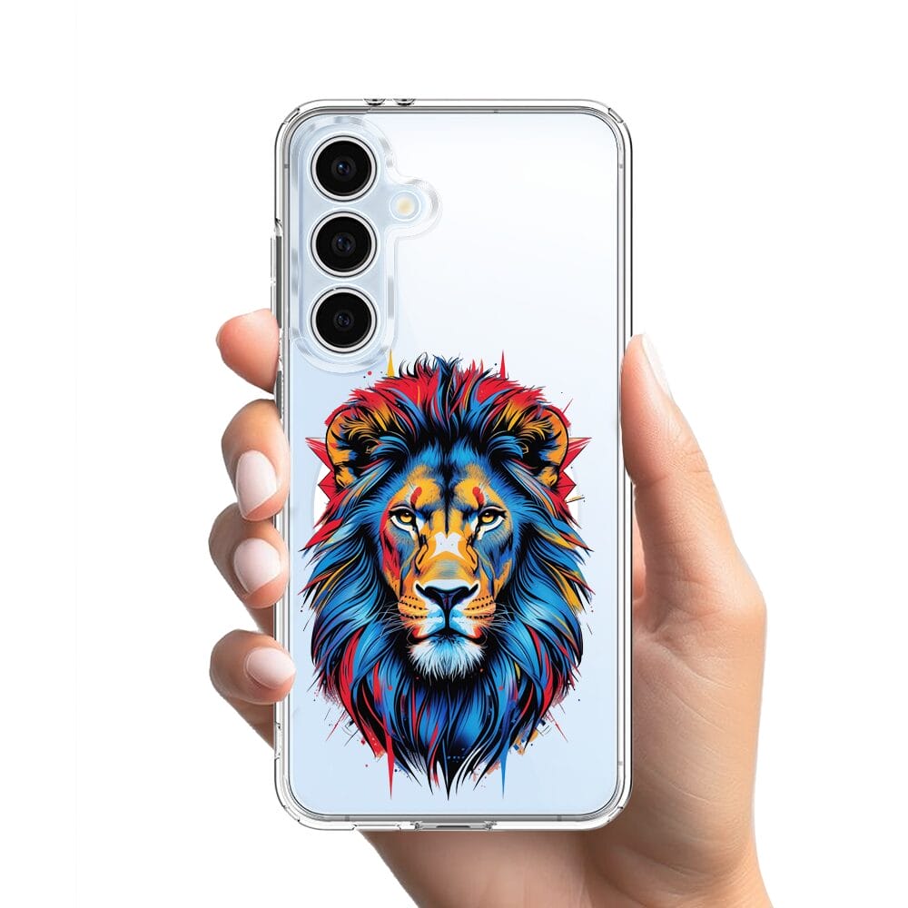 Etui do Samsung Galaxy S24 FE z MagSafe przeźroczyste, silikonowe Flexi, Dzika Mandala, Lew - obrazek 2