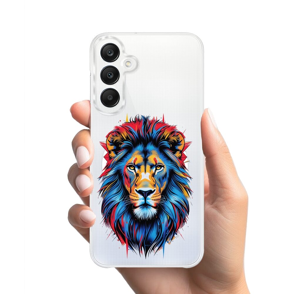 Etui do Samsung Galaxy A25 5G z MagSafe przeźroczyste, silikonowe Flexi, Dzika Mandala, Lew - obrazek 2