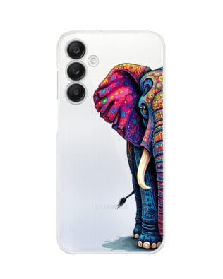 Etui do Samsung Galaxy A25 5G przeźroczyste, silikonowe Flexi, Dzika Mandala, Słoń