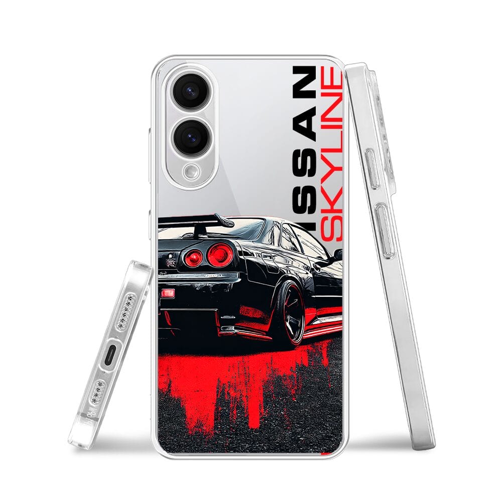 Etui do Samsung Galaxy S25 Edge przeźroczyste, silikonowe Flexi, Szybkie Auta, czarny Skyline - obrazek 3