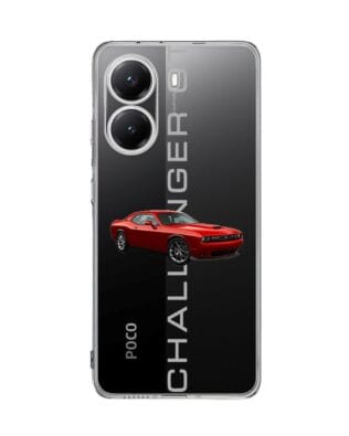 Etui do Xiaomi POCO X7 Pro przeźroczyste, silikonowe Flexi, Szybkie Auta, czerwony Challenger GT