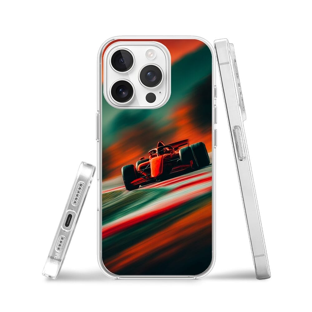 Etui do iPhone 14 Pro Max przeźroczyste, silikonowe Flexi, Szybkie Auta, Wyścig F1 - obrazek 3