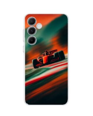 Etui do Samsung Galaxy M35 5G przeźroczyste, silikonowe Flexi, Szybkie Auta, Wyścig F1