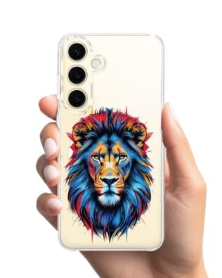 Etui do Samsung Galaxy S24 Plus z MagSafe przeźroczyste, silikonowe Flexi, Dzika Mandala, Lew