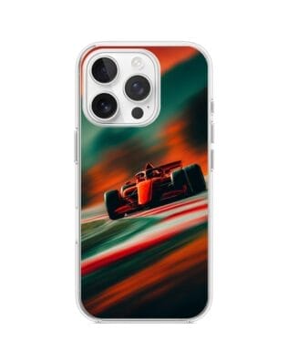 Etui do iPhone 15 Pro Max przeźroczyste, silikonowe Flexi, Szybkie Auta, Wyścig F1