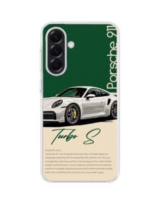 Etui do Samsung Galaxy A56 5G z MagSafe przeźroczyste, silikonowe Flexi, Szybkie Auta, Elegancja 911