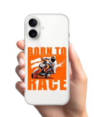 Etui do iPhone 16 Plus przeźroczyste, silikonowe Flexi, Bikers, Ścigacz