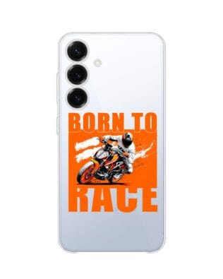 Etui do Samsung Galaxy S25 przeźroczyste, silikonowe Flexi, Bikers, Ścigacz