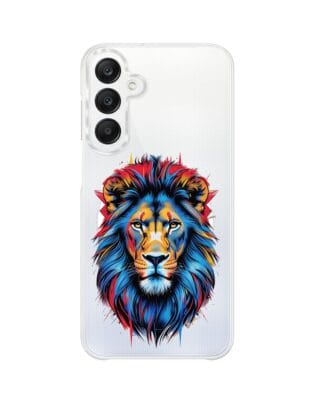 Etui do Samsung Galaxy A25 5G z MagSafe przeźroczyste, silikonowe Flexi, Dzika Mandala, Lew
