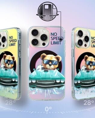 Etui do iPhone 15 Pro IBIZU California Sunset, zmieniające kolor, Blue Car, niebieski samochód