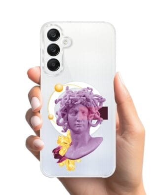 Etui do Samsung Galaxy A25 5G z MagSafe przeźroczyste, silikonowe Flexi, antyczna figura